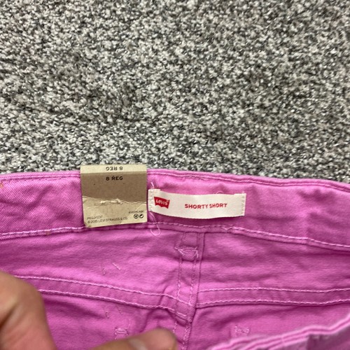 Levi Strauss short Girl's 8 Pink Shorty Adjustable Stretch cowgirl Bright - Picture 5 of 10