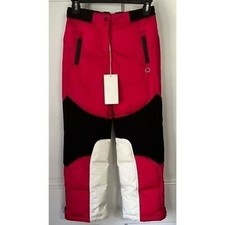 Gucci Red Black Colorblocked Down Insulated Winter Ski Snow Pants Size 8 NWT