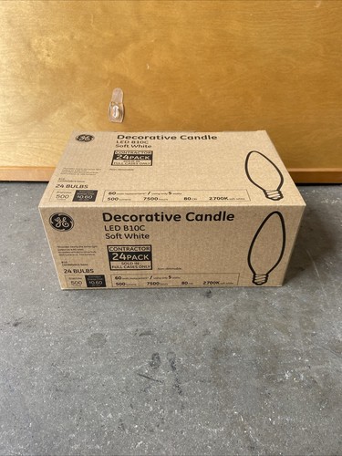 (24 PACK) GE LED B10C Soft White Decorative Candle Base Bulbs