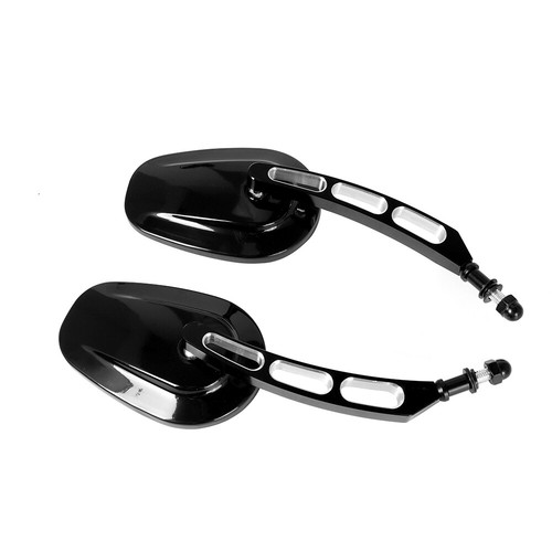 Motorcycle Oval Rear View Side Mirrors 8MM Black Fits For Harley Davidson FLHTC - Picture 8 of 12