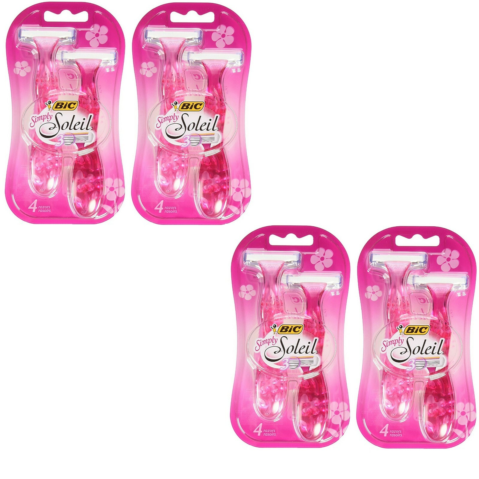 16 Bic Simply Soleil 3-Blade Lubricating Strip Razor Disposa