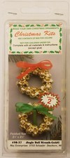 Gold Metal Jingle Bell Wreath Christmas Ornament Craft Kit Merri Mac Vintage