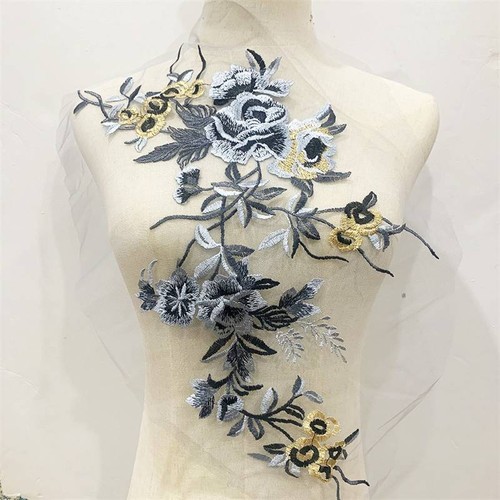 Wedding Clothing Decoration Patches 49*21cm Boutonniere 1Pc Embroidery Flower - Picture 8 of 14