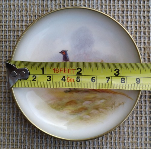 ROYAL WORCESTER HAND PAINTED PHEASANT PIN DISH - SIGNED L. MAYBURY - 1954. - Picture 6 of 8