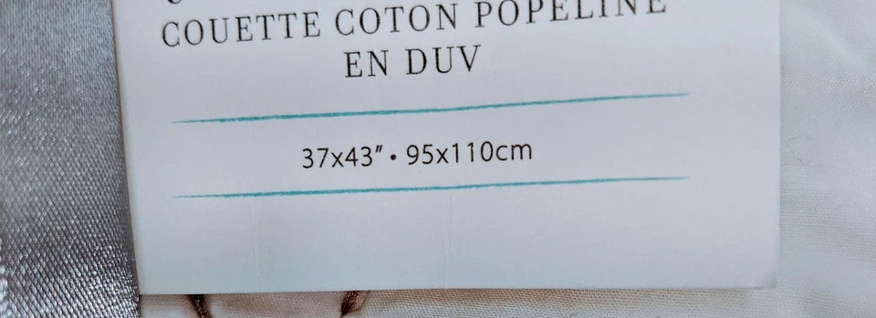 Edredón acolchado de popelina de algodón para bebé Living Textiles. Blanco/azul. 37"x43” Nuevo Foto 2 de 2