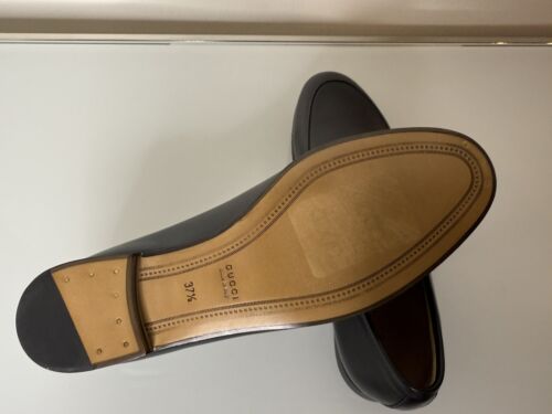 NEW $990+ GUCCI JORDAAN BLACK LEATHER LOAFER SHOE US 7.5 EU 37.5 - Picture 8 of 9