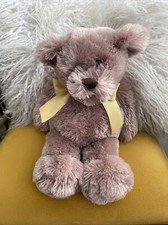 Vintage Stuffed Teddy Bear Brown Yellow Plaid Bow Plush 13  by Animal Alley