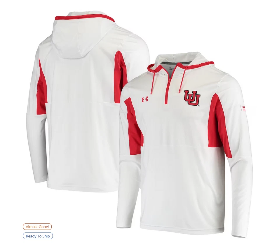 Para Hombres Under Armour UA Azul Marino Utah Utes Polar Sudadera Chaqueta con Capucha NF Nuevo