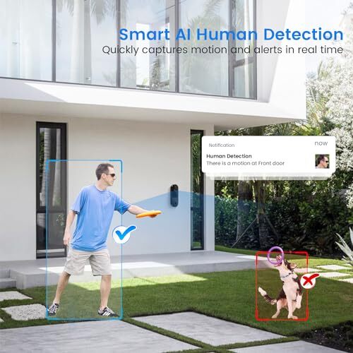Wireless 1080p Video Doorbell Camera, AI Human Detection, Live View, 2-Way - Picture 5 of 7