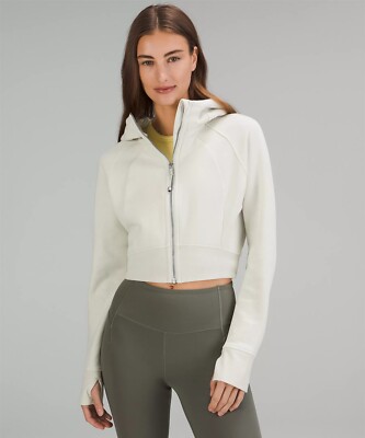 NEW LULULEMON Scuba Full Zip Cropped Hoodie 4 Bone Jacket