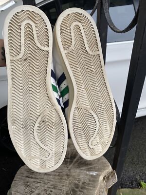 Mens Adidas Superstar Shelltoe sz 13 White green blue stripe sneakers shoes  | eBay