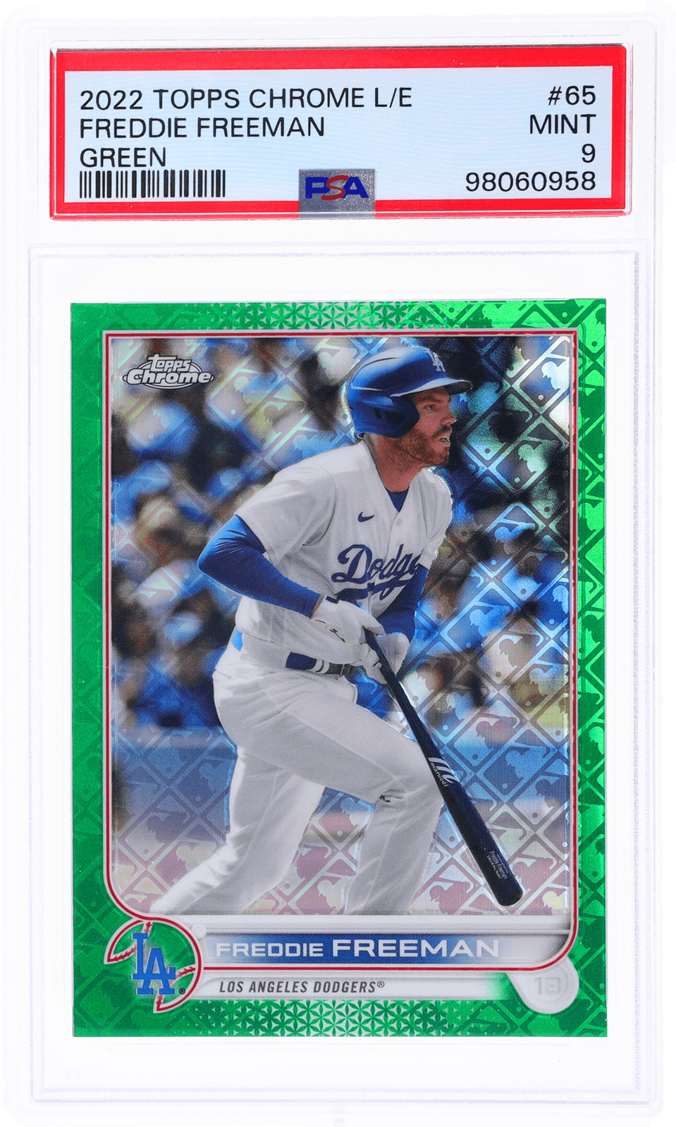 2022 Topps Chrome Logofractor Freddie Freeman Green #65 /99 PSA 9