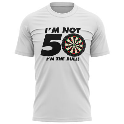 Herren T-Shirt Im Not 50 The Bull lustig Geburtstag 50. Darts Geschenke für Ihn Witz Shirt