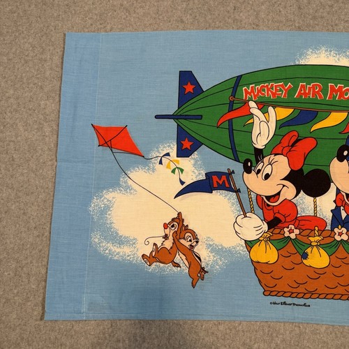 Vintage Disney Mickey Air Mobile Minnie Mouse Standard Pillow Case 80s 90s - Picture 3 of 11