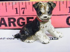 Vintage Cast Iron Miniature Dog Hubley Boston Terrier Card Holder Paper Weight