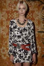 BNWT RIXO Celeste Psychedelic Black White Bias Silk Lightweight Mini Dress S 10