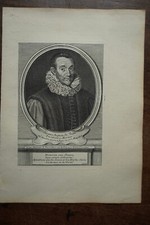 JACQUES DE THOU...... A Paris , Desrochers. Portrait. Original 18th century engraving.
