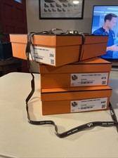 Three Hermes Shoeboxes With Ribbons Excellent Condition 13X9X3.5 **Boxes Only**