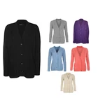 Plus Size Womens Button Long Sleeve Pocket Top Ladies Knitted Cardigan