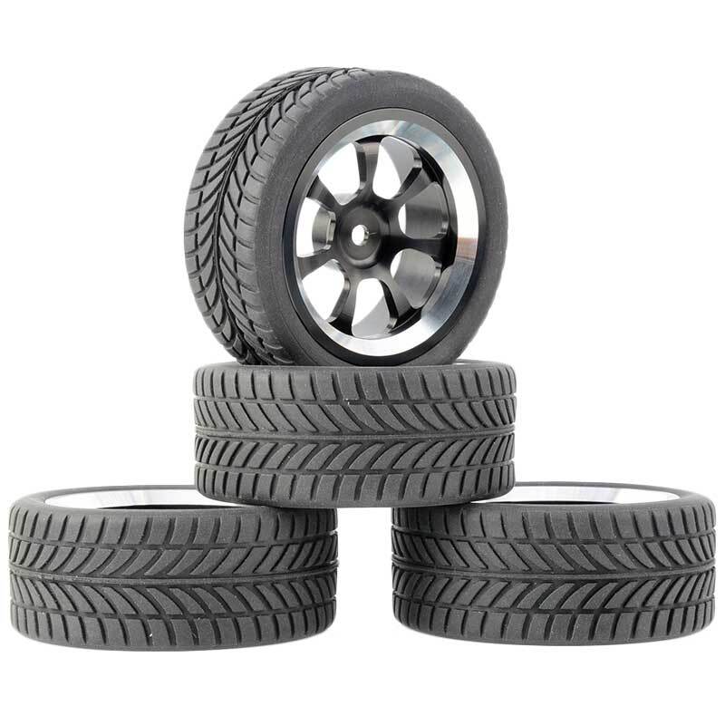 1/10 Onroad Touring Rc Car Alloy Wheels Rims Tires For Tamiya Hpi Kyosho Traxxas