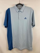 ADIDAS GOLF Men's ULT 365 BLOCK Print Short Sleeve Golf Polo Shirt Sky Sz M NWOT