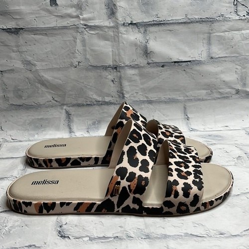 melissa leopard slide sandals