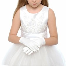 Kid Gloves Short Satin Feel Boy Hold Flower Girl Performance Dance Elastic Nice