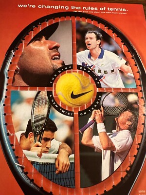 1996 VINTAGE 8X10 PRINT AD FOR NIKE CUP 96 MSG TENNIS GREATS PETE