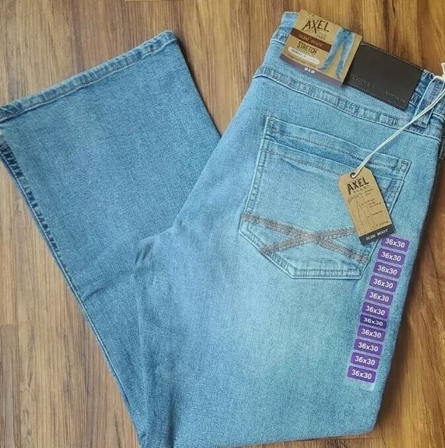 T.k. Axel BRAND Men's Size 36 X 30 Stretch Slim Boot Denim Blue Jeans