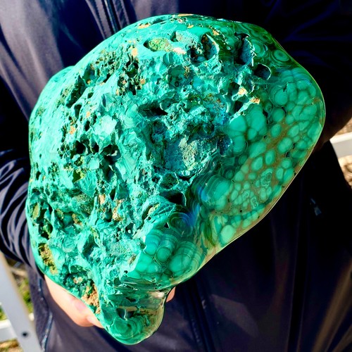 14.3LB Natural glossy Malachite transparent cluster rough mineral sample - 第 13/17 張圖片