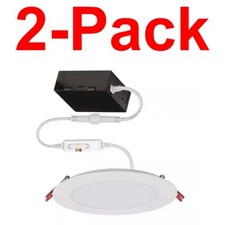 COMMERCIAL ELECTRIC 2-Pack Ultra Slim 6 in. Color Selectable Recessed LED Kit