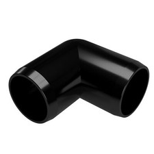1" 90-Deg PVC Elbow Fitting, Black 4-PK FORMUFIT Furniture Grade, Made in USA