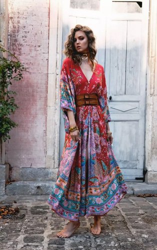 BNWT Spell & The Gypsy Lotus Kimono Gown Ruby - Size S - Picture 2 of 9