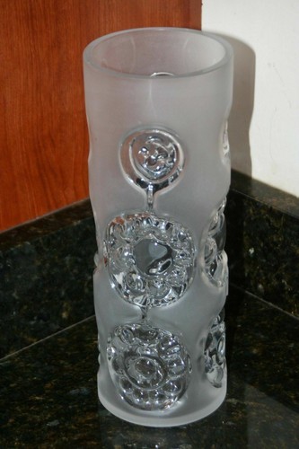 German Glass Modernist Vase! ALIEN FACES!! Mod Mod Mod Mid-Century Modern Glass - Picture 2 of 9