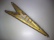 LARGE ANTIQUE GEORGIAN GOLD WASHED RIVETED CUT STEEL ARROW SASH BELT BUCKLE 