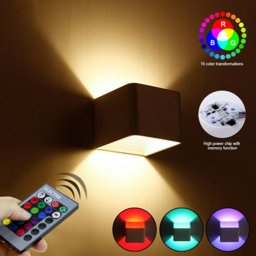 RGB LED Wandlampe Wandleuchte Flur Strahler Licht Up Down Innen Leuchten Dekor - Bild 1 von 12