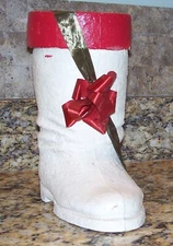 Vintage Kentucky Tavern Christmas Boot Whiskey Bottle Holder w/Red Cuff, RARE!