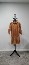 Salwar Kameez Dupatta 3 Piece Set - Rust / Golden Color