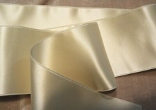 1-1/2" WIDE SWISS DOUBLE FACE SATIN RIBBON- CREAM - by the yard