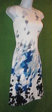 American Living by Ralph Lauren Off-White Blue Gray A-line Work Tea Dress 16 $94