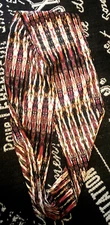 New Black Brown Red Stripe Watercolor Line Silky Tribal BOHO Infinity SCARF 9X36