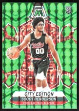 2023-24 9323D Panini Mosaic Green PRIZM Scoot Henderson Rookie Portland Trail