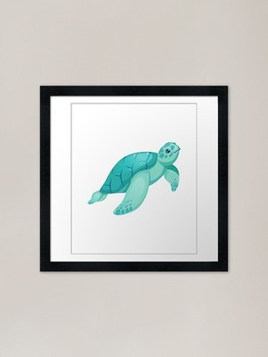 Unechte Karettschildkröte gerahmte Kunst Pr gerahmtes Wandbild Poster Leinwanddruck Bild