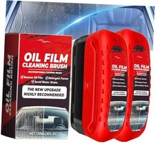 2Pc Automotive Oil Film Cleaning Brush, Windshield Cleaner for Car Windows 