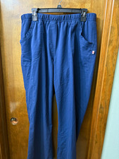 Urbane Navy Women s Medical Scrub Pants Solid L Rayon Polyester Spandex Woven