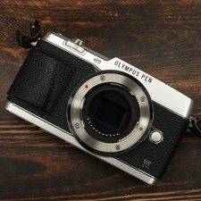 OLYMPUS PEN E-P5 Silver Mirrorless Camera Shuttercount 4890 Excellent 5  7458