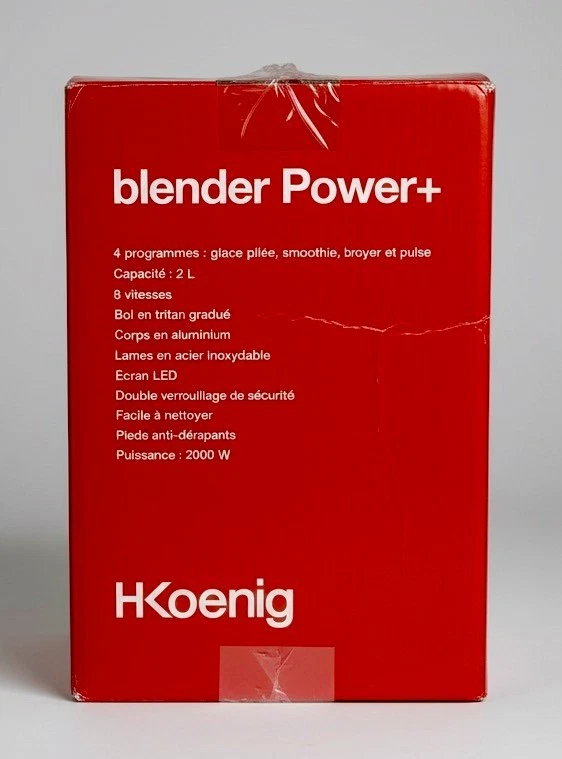 H.Koenig MXH880 Power+ Standmixer 2000 W, 2 L, Schwarz/Chrom Neu & OVP - Bild 2 von 3