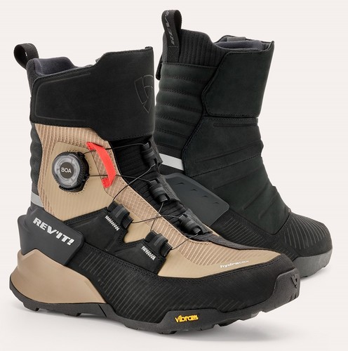 STIVALI BOOTS MOTO TOURING REV'IT DERECHO H20 BOA SAND BLACK SUOLA VIBRAM TG 44 - Afbeelding 1 van 2