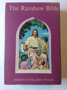 "Rainbow Bible King James Version Vintage Children’s Rare Collectible In Box