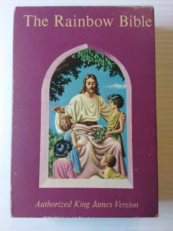 "Rainbow Bible King James Version Vintage Children’s Rare Collectible In Box
